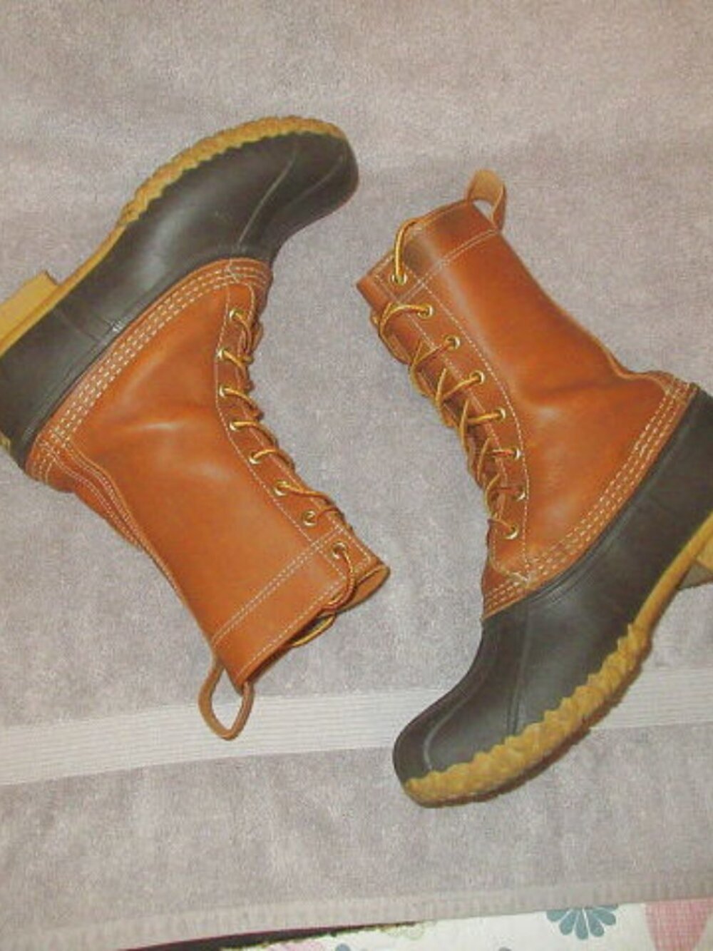 Vtg LL Bean Duck Boots Womens 8 Leather Waterproof Gumshoes Work Barn Hunt Fish